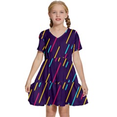 Background-a 008 Kids  Short Sleeve Tiered Mini Dress