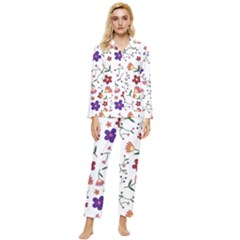 Background-a 009 Womens  Long Sleeve Velvet Pocket Pajamas Set by nate14shop