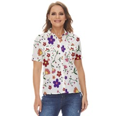 Background-a 009 Women s Short Sleeve Double Pocket Shirt