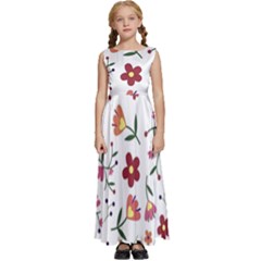 Background-a 009 Kids  Satin Sleeveless Maxi Dress