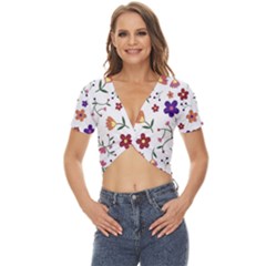 Background-a 009 Twist Front Crop Top