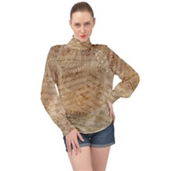 Background-a 010 High Neck Long Sleeve Chiffon Top by nate14shop