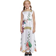 Background-a 011 Kids  Satin Sleeveless Maxi Dress by nate14shop