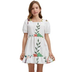 Background-a 011 Kids  Short Sleeve Dolly Dress