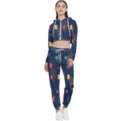 Background-a 012 Cropped Zip Up Lounge Set by nate14shop