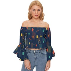 Background-a 012 Off Shoulder Flutter Bell Sleeve Top