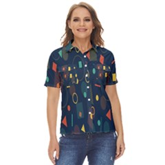 Background-a 012 Women s Short Sleeve Double Pocket Shirt