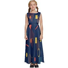 Background-a 012 Kids  Satin Sleeveless Maxi Dress by nate14shop