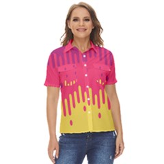 Background-a 013 Women s Short Sleeve Double Pocket Shirt