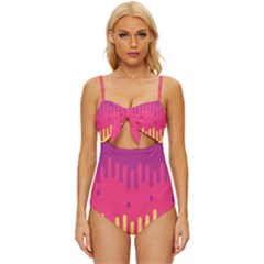 Background-a 013 Knot Front One-piece Swimsuit