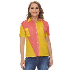 Background-a 014 Women s Short Sleeve Double Pocket Shirt