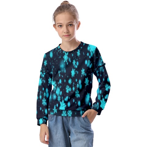 Background-a 015 Kids  Long Sleeve Tee With Frill  by nate14shop