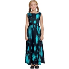 Background-a 015 Kids  Satin Sleeveless Maxi Dress