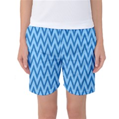 Background-cevrons-blue-001 Women s Basketball Shorts by nate14shop