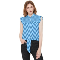 Background-cevrons-blue-001 Frill Detail Shirt