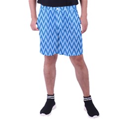 Background-cevrons-blue-001 Men s Pocket Shorts by nate14shop