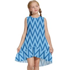 Background-cevrons-blue-001 Kids  Frill Swing Dress