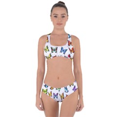 Big Collection Off Colorful Butterfiles Criss Cross Bikini Set by nate14shop