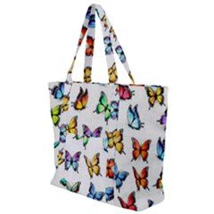 Big Collection Off Colorful Butterfiles Zip Up Canvas Bag by nate14shop