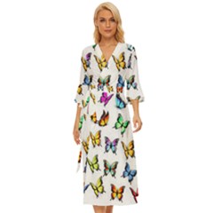 Big Collection Off Colorful Butterfiles Midsummer Wrap Dress by nate14shop