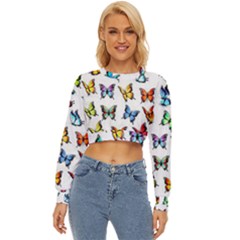 Big Collection Off Colorful Butterfiles Lightweight Long Sleeve Sweatshirt