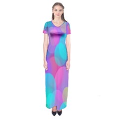 Bokeh-002 Short Sleeve Maxi Dress by nate14shop