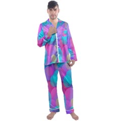 Bokeh-002 Men s Long Sleeve Satin Pajamas Set