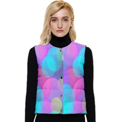 Bokeh-002 Women s Short Button Up Puffer Vest by nate14shop