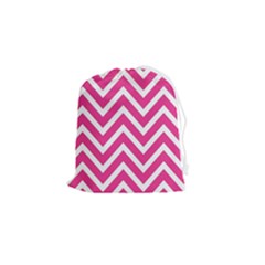 Chevrons - Pink Drawstring Pouch (small) by nate14shop