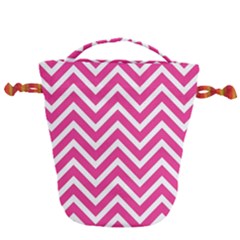 Chevrons - Pink Drawstring Bucket Bag