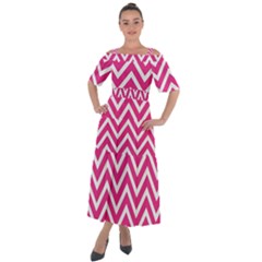 Chevrons - Pink Shoulder Straps Boho Maxi Dress  by nate14shop