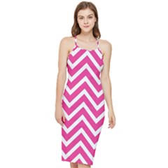 Chevrons - Pink Bodycon Cross Back Summer Dress