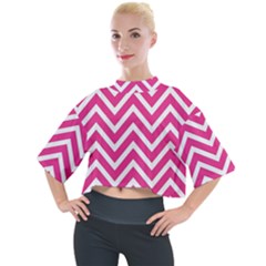 Chevrons - Pink Mock Neck Tee by nate14shop