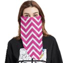 Chevrons - Pink Face Covering Bandana (Triangle) View1