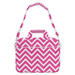 Chevrons - Pink Macbook Pro Shoulder Laptop Bag (large) by nate14shop