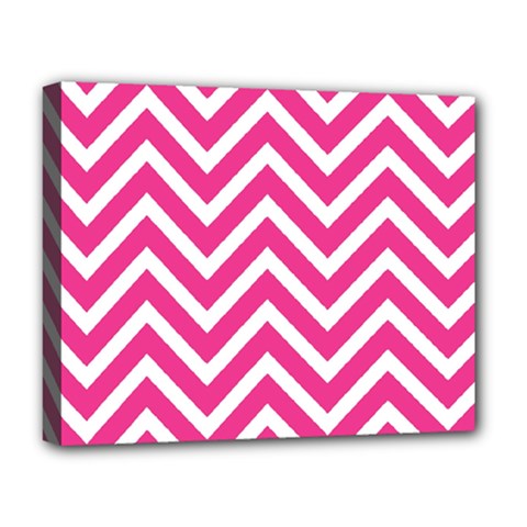 Chevrons - Pink Deluxe Canvas 20  X 16  (stretched)