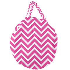 Chevrons - Pink Giant Round Zipper Tote by nate14shop