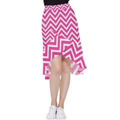 Chevrons - Pink Frill Hi Low Chiffon Skirt by nate14shop