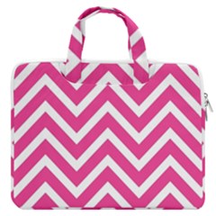 Chevrons - Pink Macbook Pro13  Double Pocket Laptop Bag by nate14shop