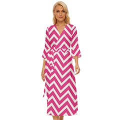 Chevrons - Pink Midsummer Wrap Dress by nate14shop