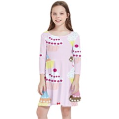 Cupcakes Kids  Quarter Sleeve Skater Dress by nate14shop