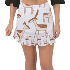 Deer Fishtail Mini Chiffon Skirt by nate14shop