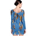 Eastern Monarch Butterfly Long Sleeve Velvet Bodycon Dress View2