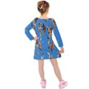 Eastern Monarch Butterfly Kids  Long Sleeve Velvet Dress View2