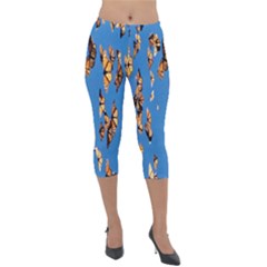 Eastern Monarch Butterfly Lightweight Velour Capri Leggings  by nate14shop