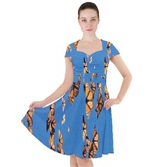 Eastern Monarch Butterfly Cap Sleeve Midi Dress by nate14shop