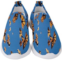 Eastern Monarch Butterfly Kids  Slip On Sneakers