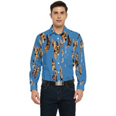 Eastern Monarch Butterfly Men s Long Sleeve Pocket Shirt  by nate14shop