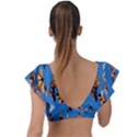 Eastern Monarch Butterfly Plunge Frill Sleeve Bikini Top View2