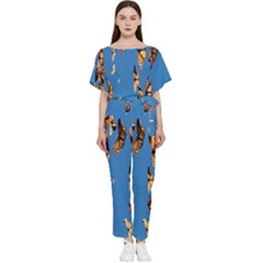 Eastern Monarch Butterfly Batwing Lightweight Chiffon Jumpsuit